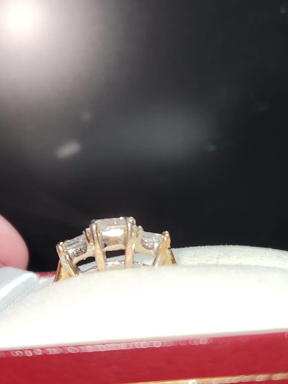 Three-Stone Diamond Anniversary Ring in Yellow Gold